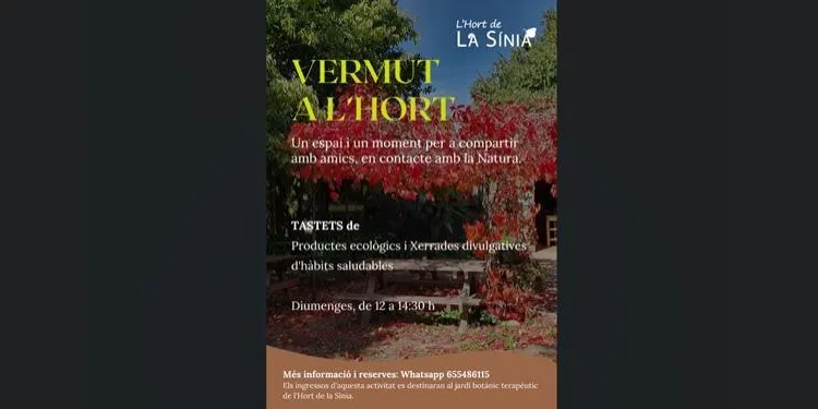L’Hort de la Sínia organitza un vermut de proximitat per donar a conèixer el seu jardí botànic terapèutic