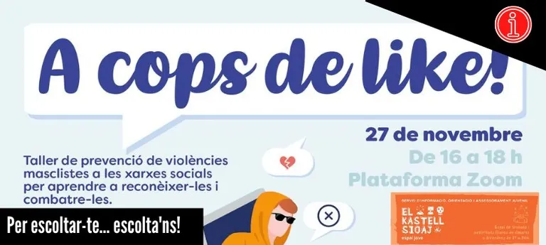«A cops de like!», un taller virtual de prevenció de violències masclistes a les xarxes socials