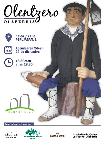 OLENTZERO LLEGARÁ A OLABERRIA EL 24 DE DICIEMBRE