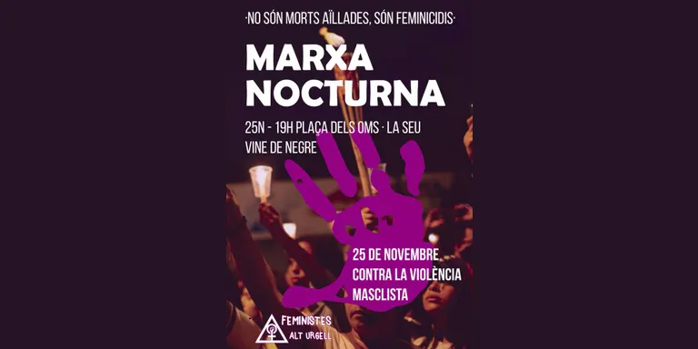 Marxa nocturna del col·lectiu Dones Feministes de l'Alt Urgell
