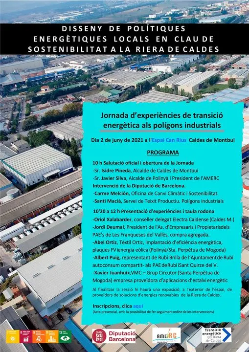Caldes serà la seu d’una jornada sobre experiències de transició energètica als polígons industrials