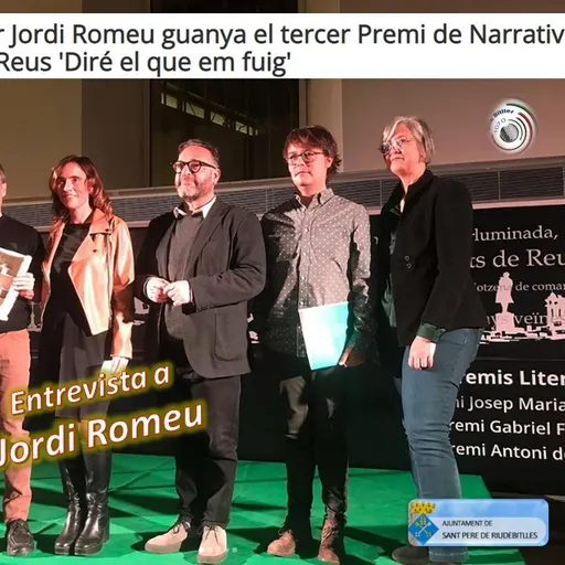 Entrevista a Jordi Romeu, escriptor, per el seu Premi de Narrativa Ciutat de Reus