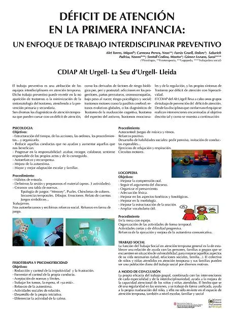 L'equip del CDIAP de l'Alt Urgell, al Congrés sobre Atenció Precoç i Salut Infantil