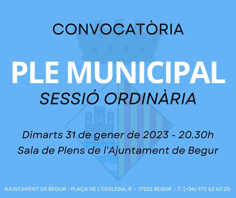 Ple municipal ordinari de l’Ajuntament de Begur