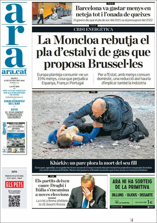 T'expliquem les portades dels diaris del territori d'aquest 21 de juliol