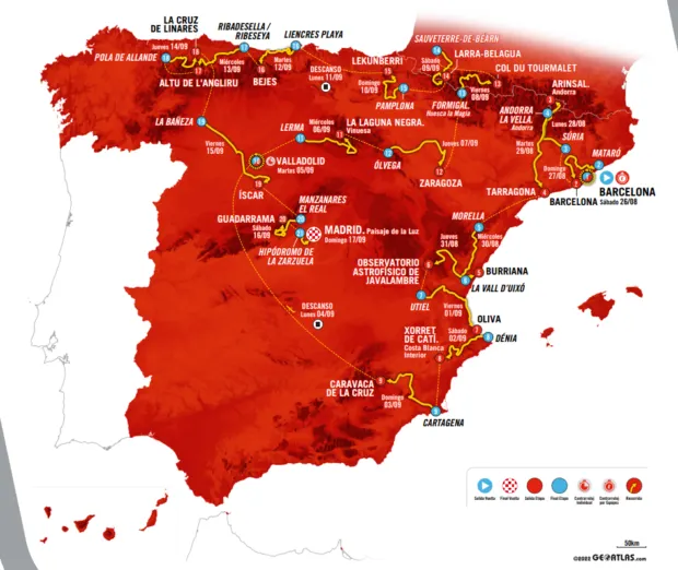 La Vuelta 2023 creuarà Valls i pujarà el Coll de Lilla