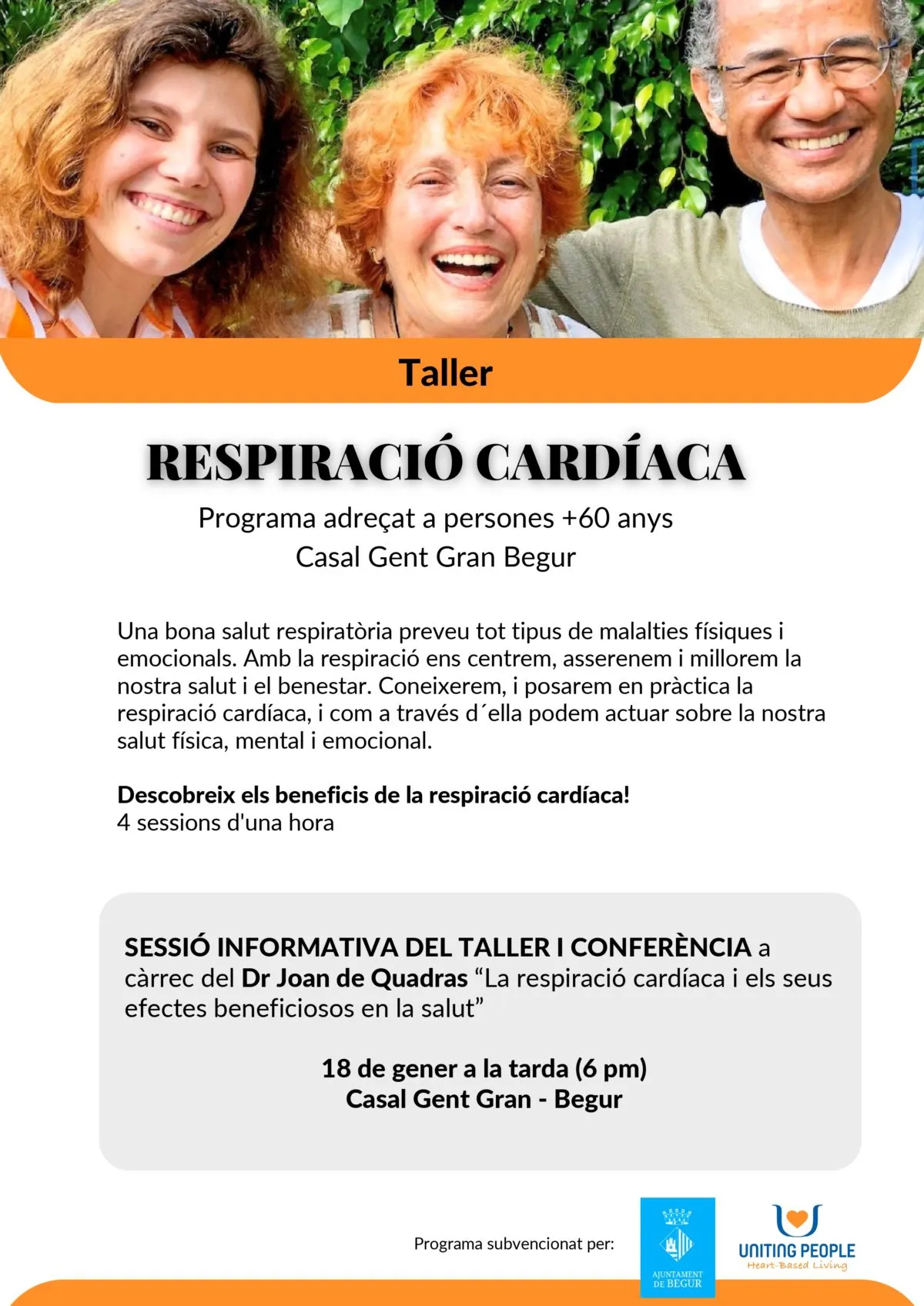 Apunta’t al taller de respiració cardíaca per a persones majors de 60 anys