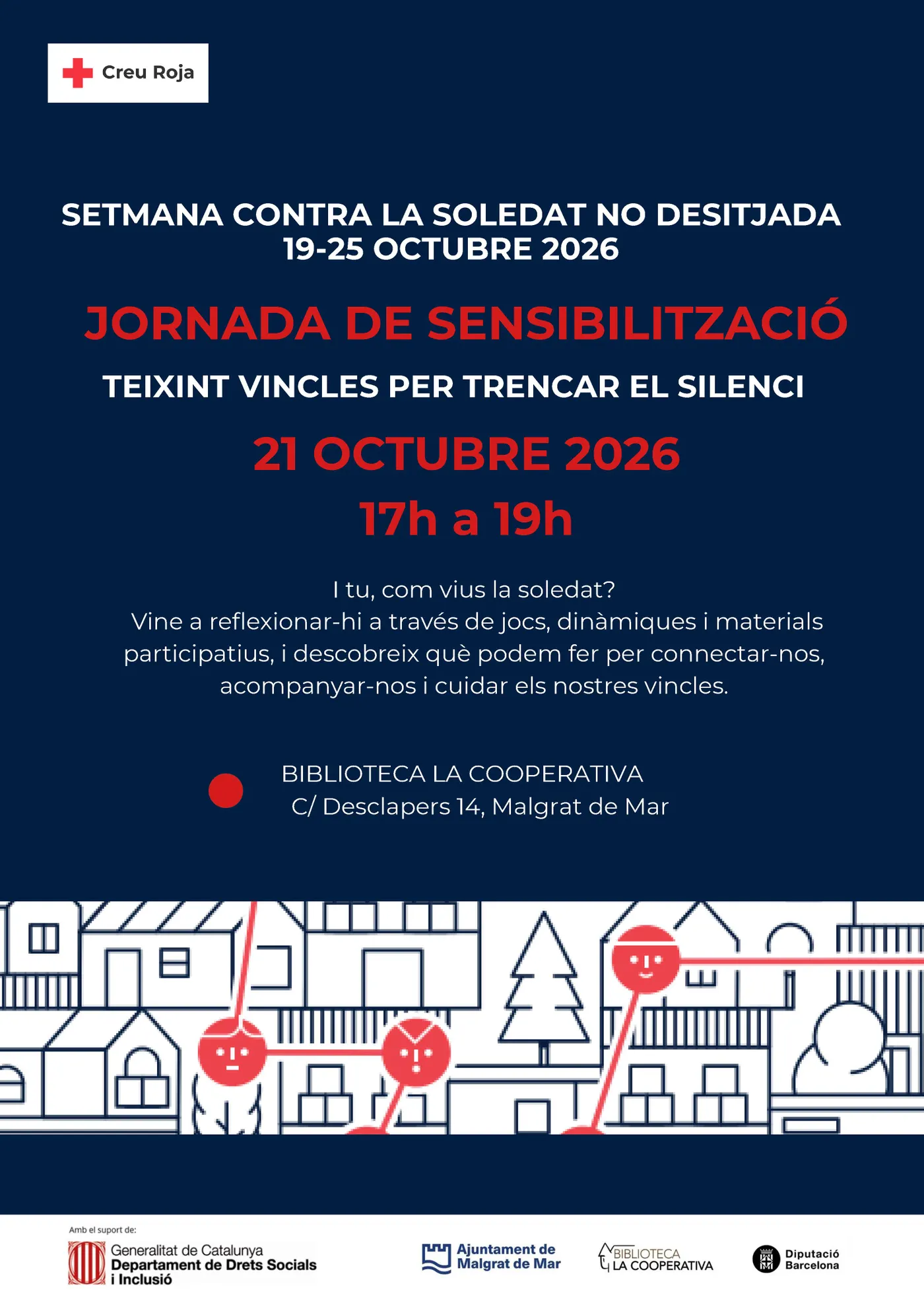 Una jornada de sensibilització per la soledat no desitjada, aquesta tarda a la Biblioteca