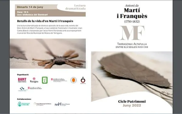 Martí Franquès protagonitza un cicle sobre patrimoni a Tarragona, amb la participació d'Altafulla