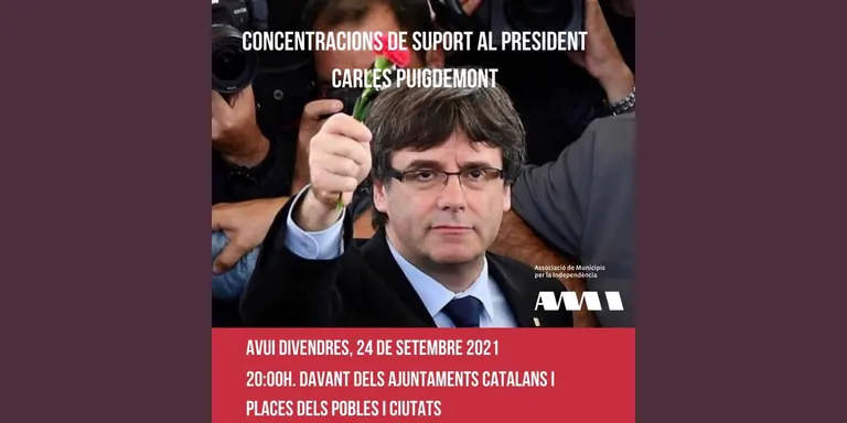 Convocada a la Seu d'Urgell una concentració de suport a Carles Puigdemont