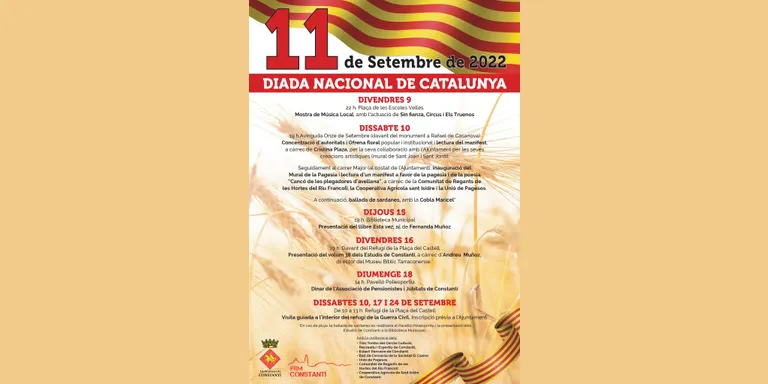 Constantí celebrarà la Diada amb actes tradicionals i una reivindicació de la pagesia