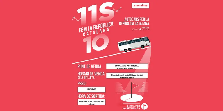 L'ANC preveu que s’omplin cinc autocars per assistir a manifestació de la Diada
