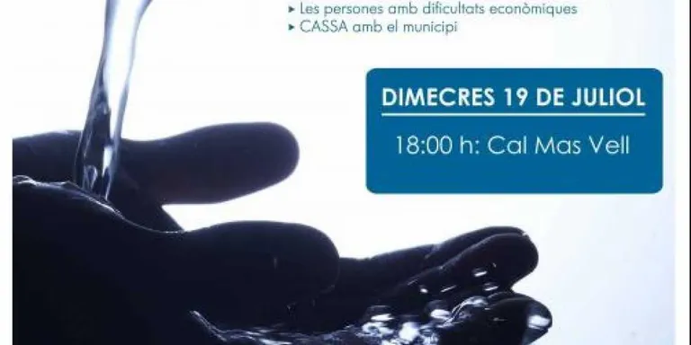 Xerrada de Cassa sobre la gestió de l'aigua, facturació i drets dels consumidors, avui a Agramunt
