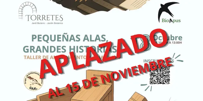 Aplazado a noviembre el Taller que estaba previsto celebrarse el domingo 18 en el Jardín Botánico de Torretes