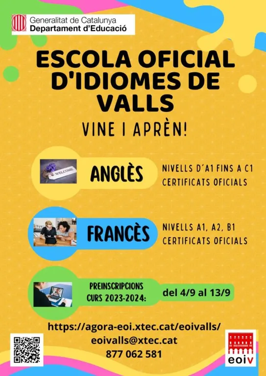 L’EOI de Valls obrirà les preinscripcions el 4 de setembre