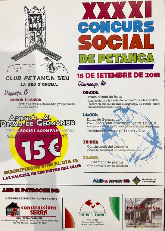 El Concurs Social de Petanca de la Seu arriba a la 41a edició