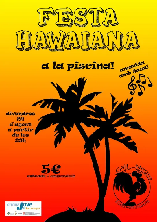 L'Associació Gall Negre organitza una festa hawaiana a la piscina municipal de la Seu