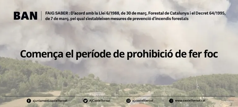 Comença el període de prohibició de fer foc