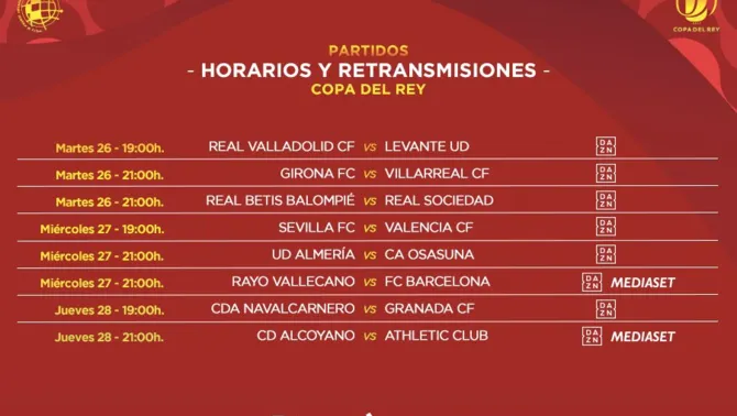 Definits els emparellaments dels vuitens de final de la Copa