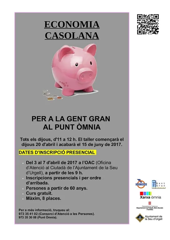 Taller gratuït d'economia domèstica per a Gent Gran al Punt Òmnia