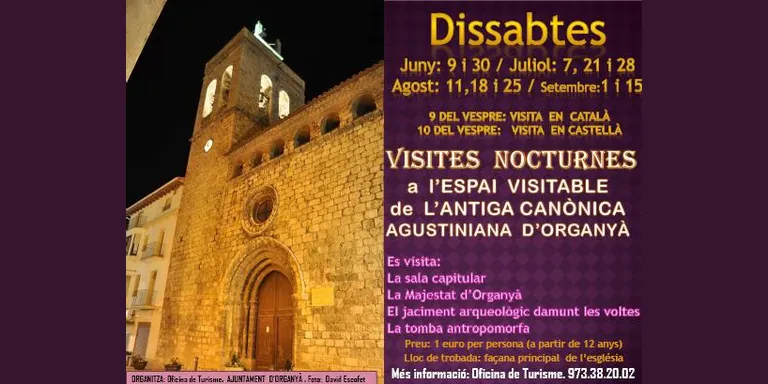 Organyà ofereix visites guiades nocturnes a l'església de Santa Maria