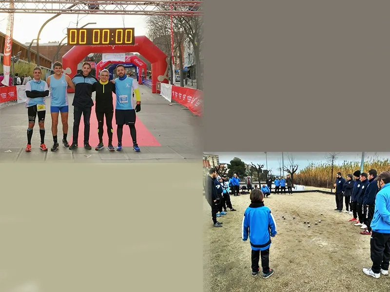 Fotomuntatge amb l'última jornada de l'UPLTR i els participants a la Sant Silvestre de Sant Cugat