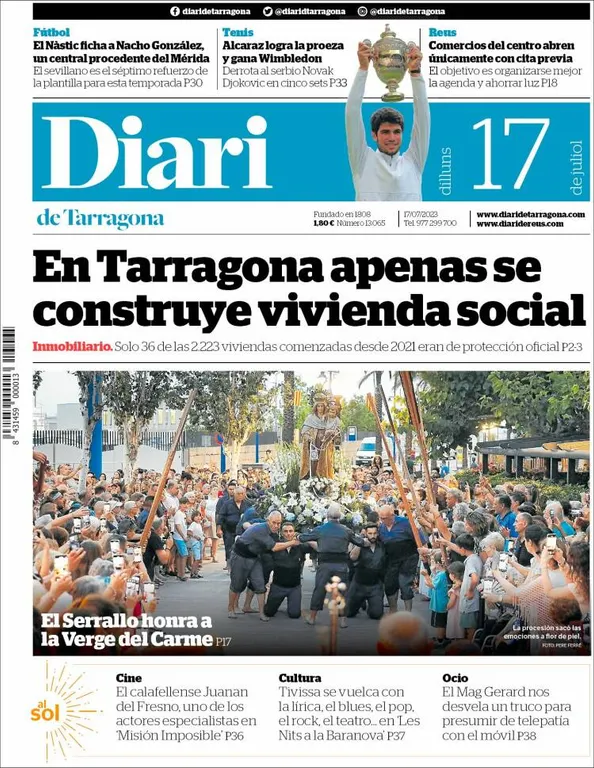 Consulta les portades dels diaris d'aquest 17 de juliol