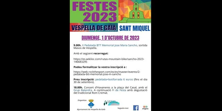 Vespella de Gaià celebrarà la Festa Major de Sant Miquel entre el 29 de setembre i l’1 d’octubre