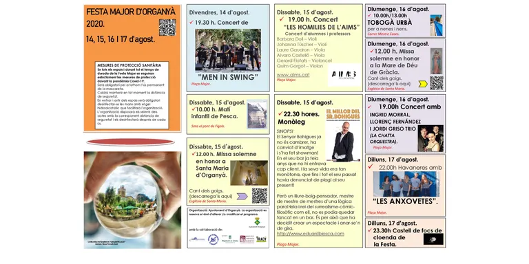 Organyà publica el programa de la Festa Major