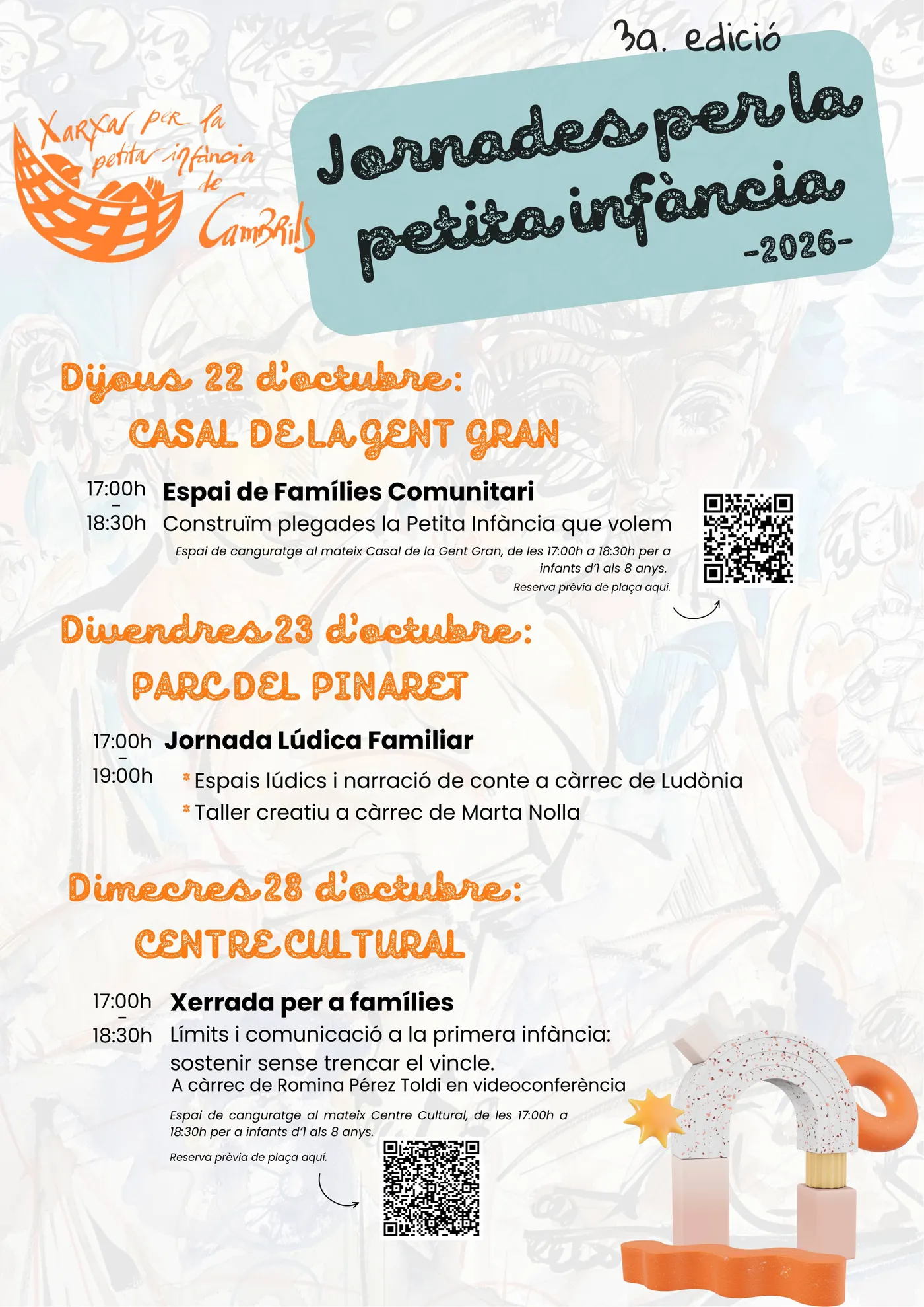 Les Jornades de la Petita Infància es reprendran els pròxims dies 22, 23 i 28 d’octubre