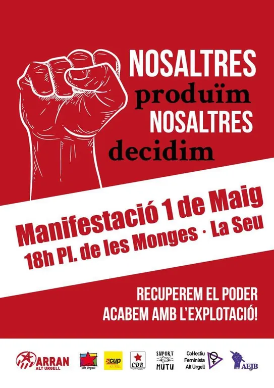 Convocada una manifestació a la Seu amb motiu del Primer de Maig