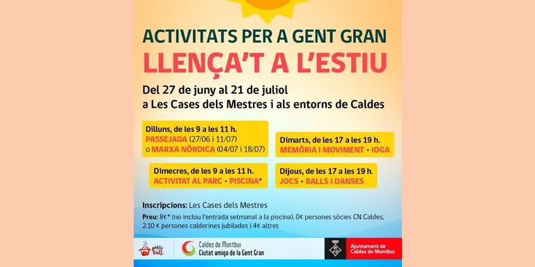 Arrenca el programa Llença't a l'estiu, per promoure el benestar físic de la gent gran