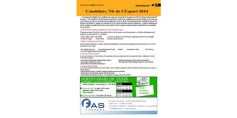 Segona edició de la Nit de l'Esport de l'Alt Urgell