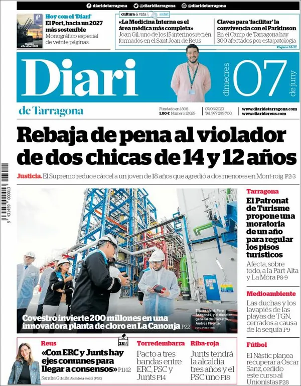 Consulta les portades dels diaris d'aquest 7 de juny