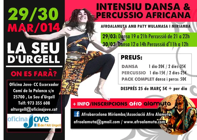 Curs de dansa i percussió africana a la Seu d'Urgell