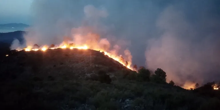 Els Bombers confien estabilitzar l'incendi del Montgrí però els preocupa que el vent provoqui revifades