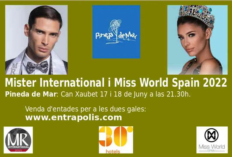 A la venda les entrades per les gales de "Mister International i Miss World Spain 2022"