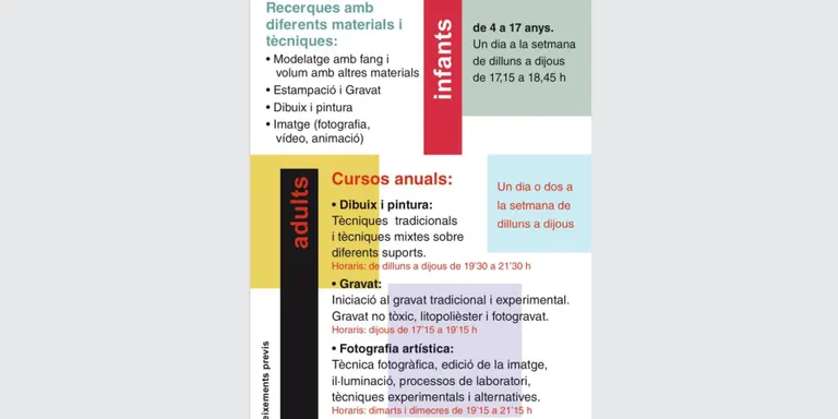S'obre el període d'inscripció als Cicles Formatius i continua el del Taller d'Art