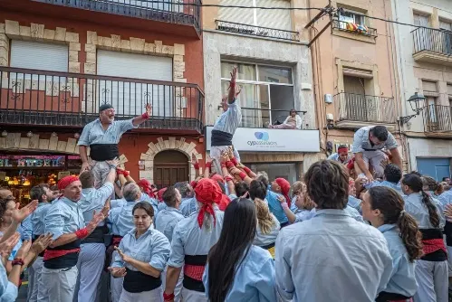 Castells de 7 dels Nois a la Diada de la Verdura