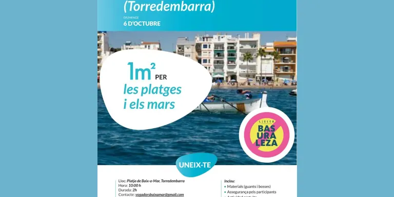 Els Vogadors de Baix a Mar s'impliquen en la neteja de la platja i el mar