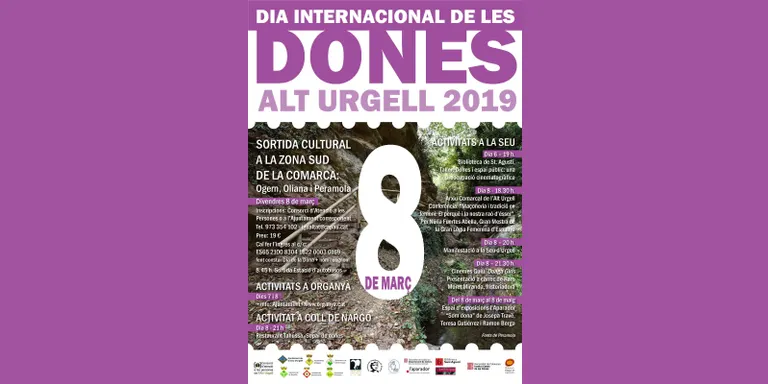L'Alt Urgell commemorarà el Dia Internacional de les Dones amb diversos actes culturals i reivindicatius