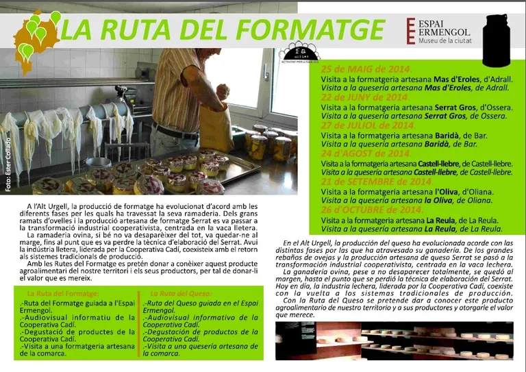 Ruta des de la Seu per conèixer la formatgeria Serrat Gros d'Ossera
