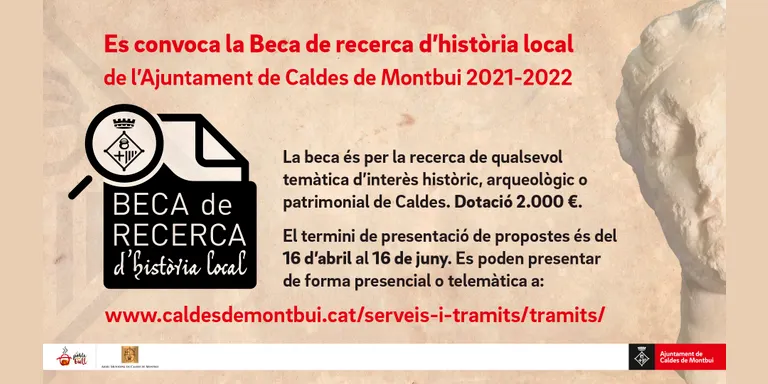 L’Ajuntament de Caldes convoca la quarta edició de la Beca de recerca d’història local, dotada amb 2.000 euros