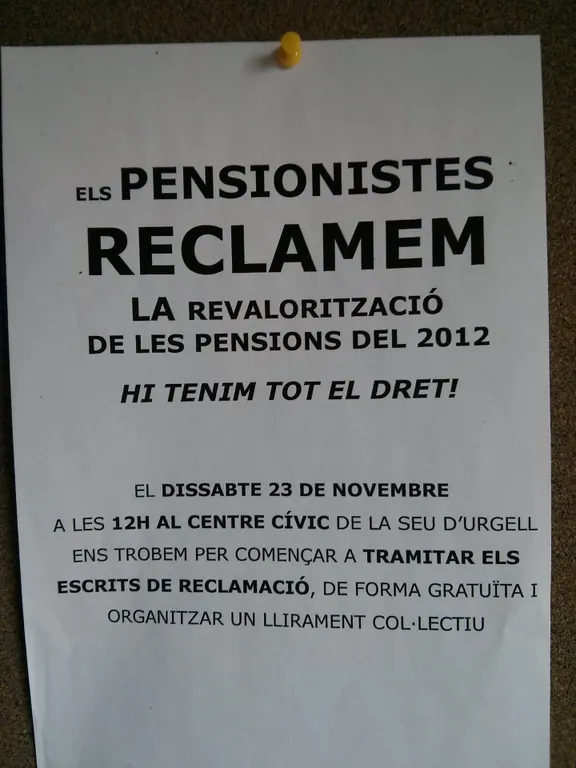 Pensionistes de la Seu es troben per defensar els seus drets