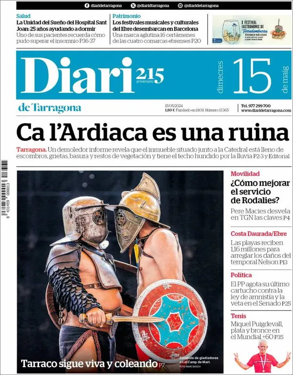 Cop d'ull als diaris d'aquest dimecres 15 de maig