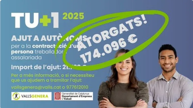 Vallsgenera impulsa la contractació indefinida d’autònoms amb el suport del programa 1+1