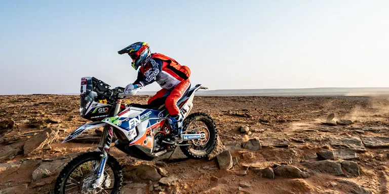 Jaume Betriu, millor classificat català en motos a quatre jornades per acabar el Dakar