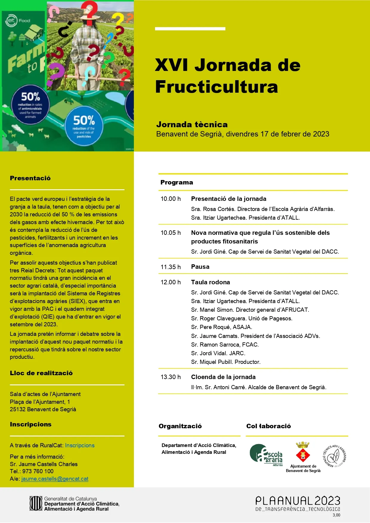 XVI Jornada de Fructicultura a Benavent de Segrià