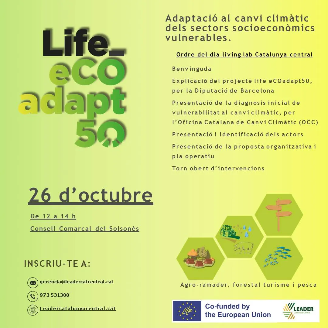 <strong>Solsona acull aquest dijous un living lab de la Catalunya Central per l'adaptació al canvi climàtic dels sectors socioeconòmics vulnerables</strong>