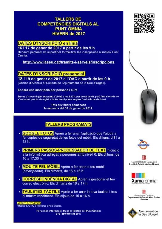 El Punt Òmnia oferta nous tallers de competències digitals